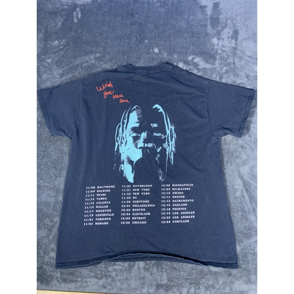 Astroworld Black Wish Your Were Here Tour Black Graphic Tee Shirt Sz Medium